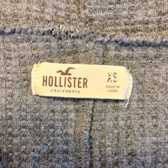Hollister Wide Cowl Neck Waffle Knit Gray Sweater XS - Picture 5 of 5